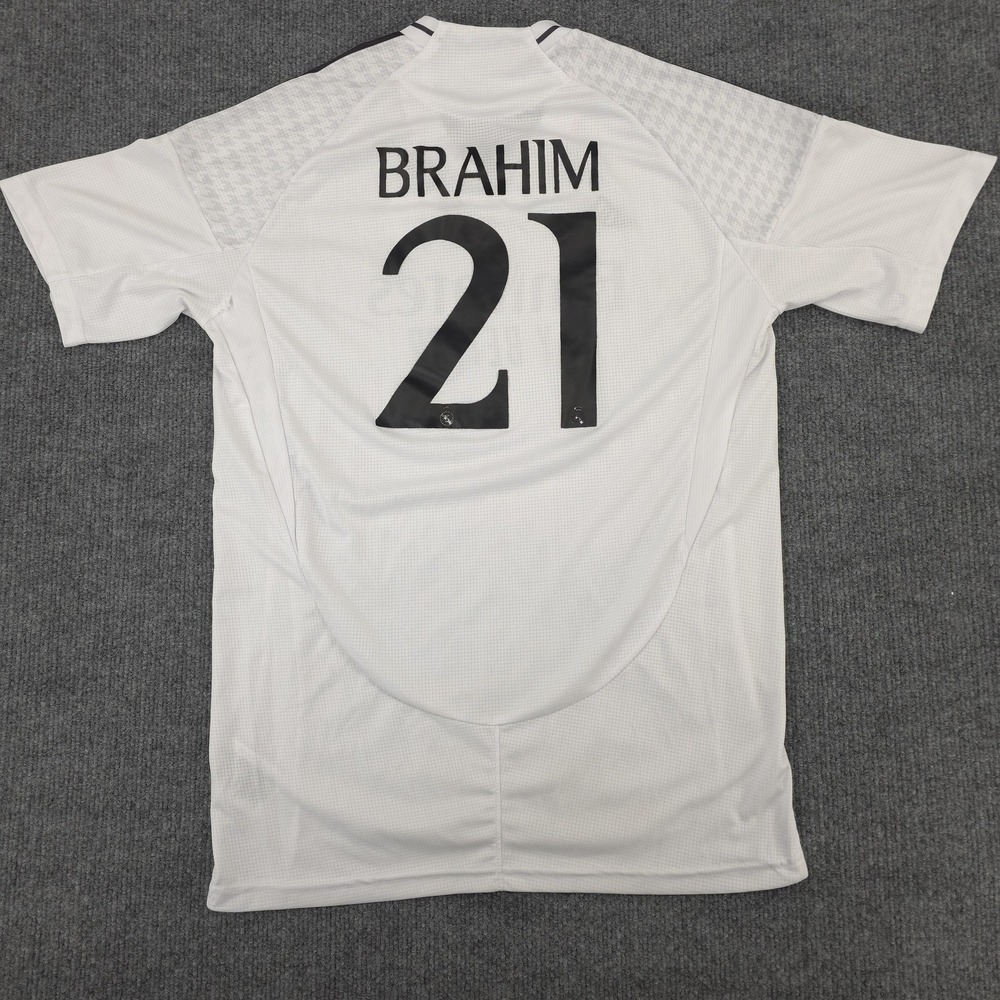 Real Madrid‎ Jersey Adidas Mens Large White Soccer Emirates Brahim 21 Heat RDY